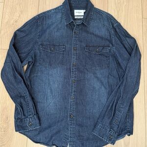 Goodfellow & Co Men's Casual Denim Shirt - Dark Blue